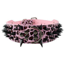 Load image into Gallery viewer, Black/Red Spiked Dog Collar