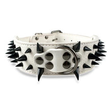 Load image into Gallery viewer, Black/Red Spiked Dog Collar