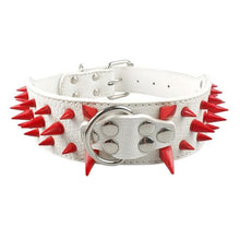 Load image into Gallery viewer, Black/Red Spiked Dog Collar