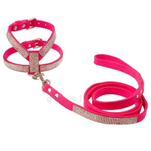 Load image into Gallery viewer, Suede  Dog Harness and Leash
